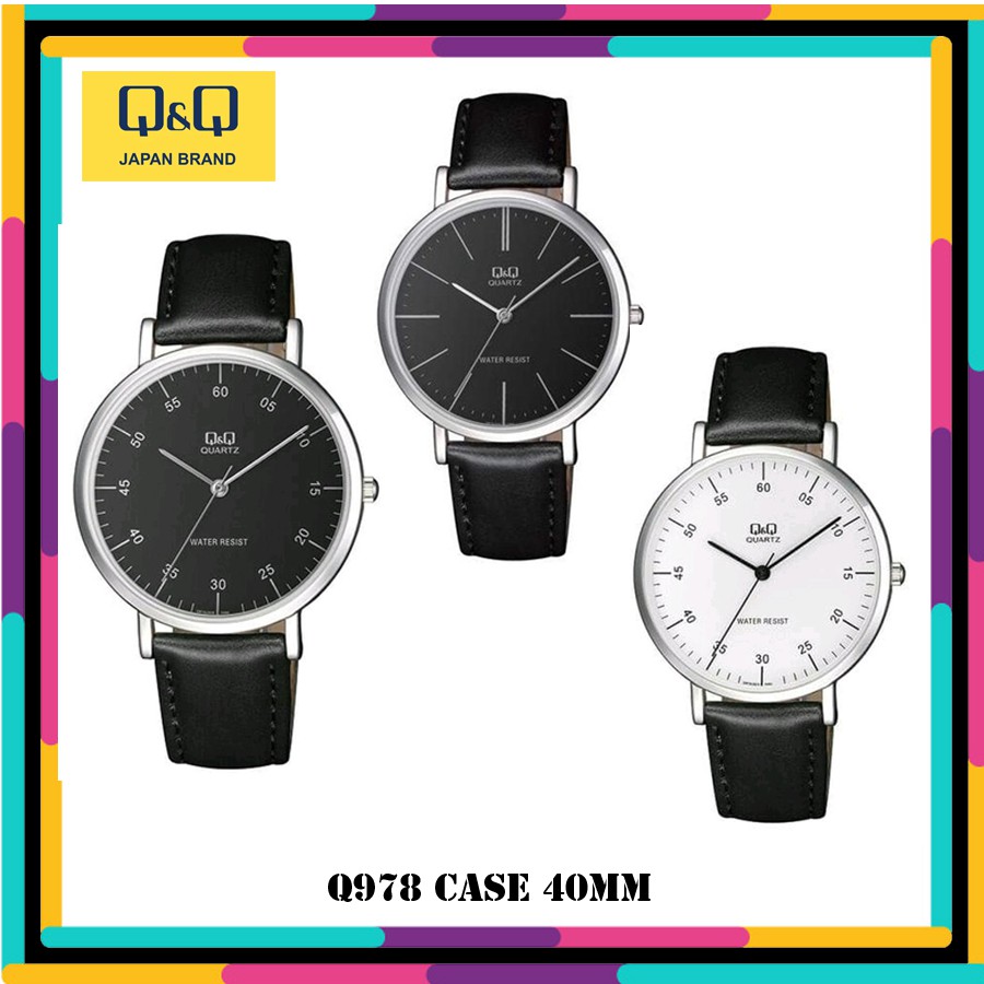 Jam Tangan Pria Original QQ Q&Q Q978 Analog Kulit MURAH Mewah
