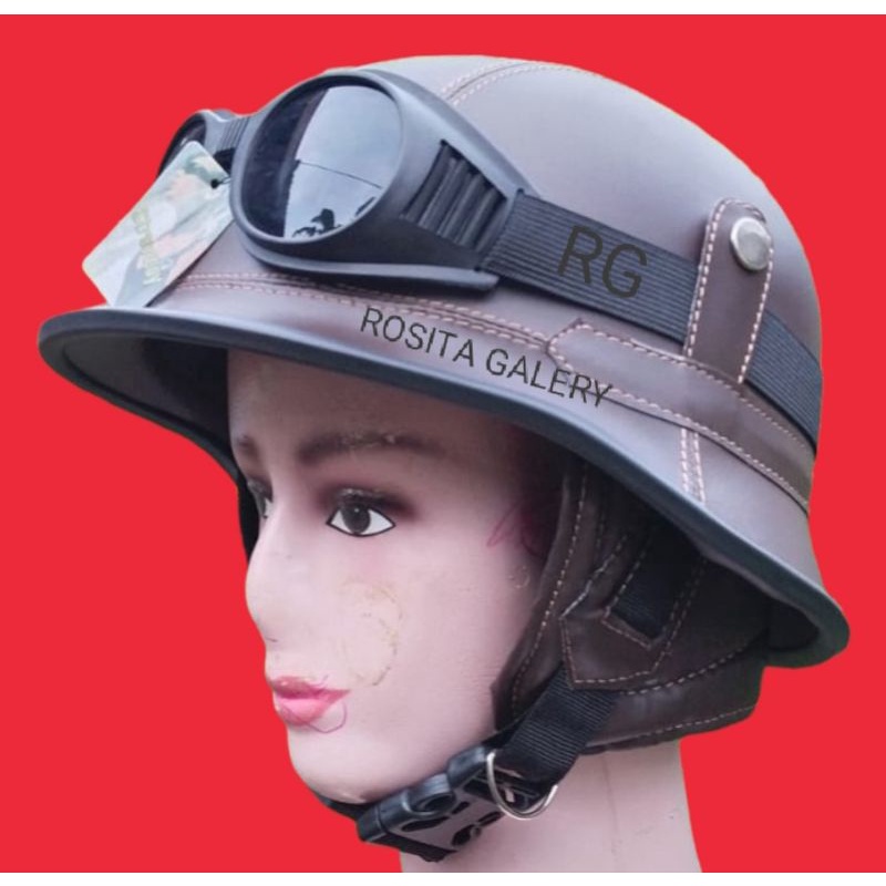 HELM RETRO MILENIAL KLASIK NAZI COKLAT/HELM RETRO/HELM KLASIK/HELM NAZI/HELM/HELM TERLARIS