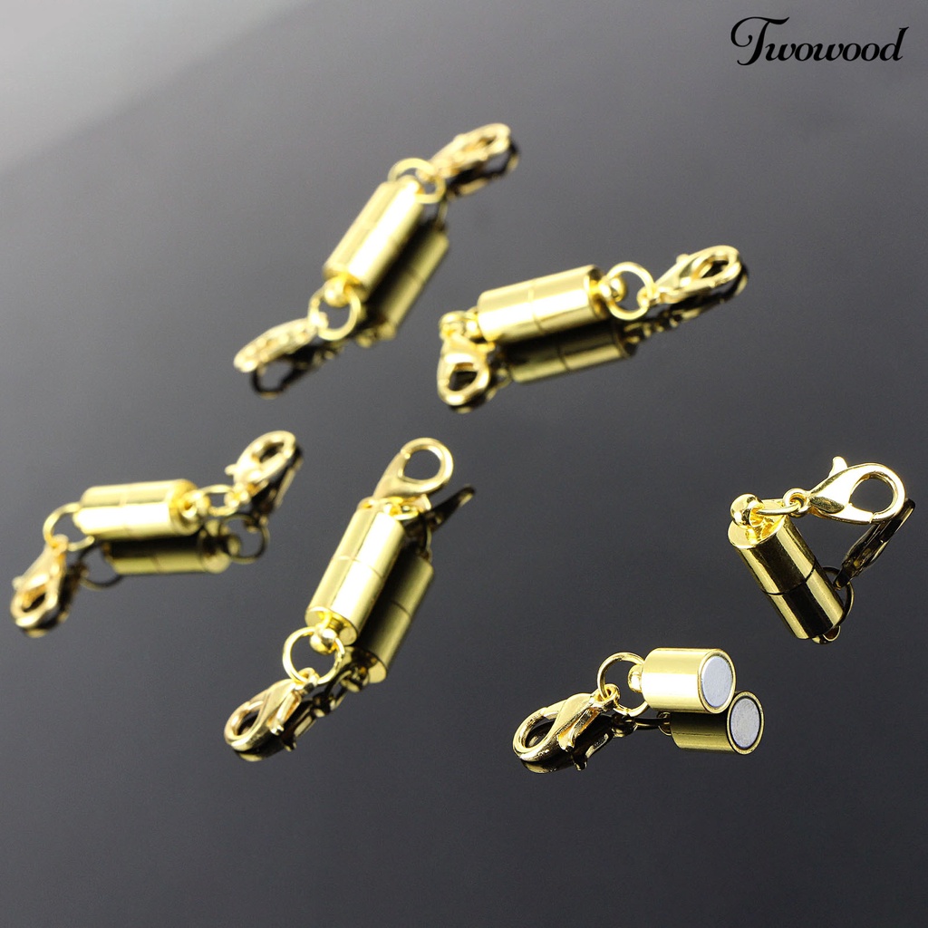 Twowood 5Pcs Necklace Clasps Plated Multipurpose DIY Bracelet Anklet Lobster Clasps Magnet Buckles Jewelry Findings