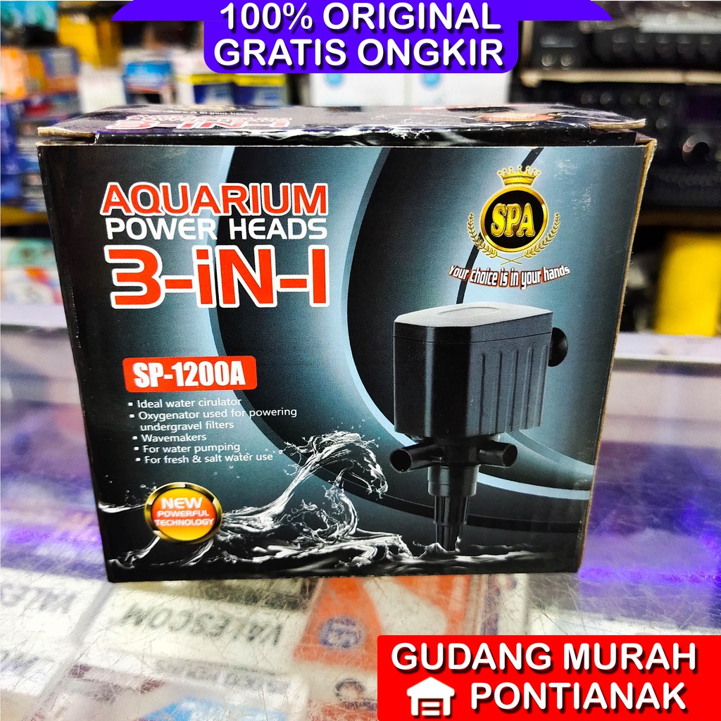 Pompa Aquarium 7/8w hemat listrik oksigen ikan SP1200 A Celup kuat tahan lama buat gelombang