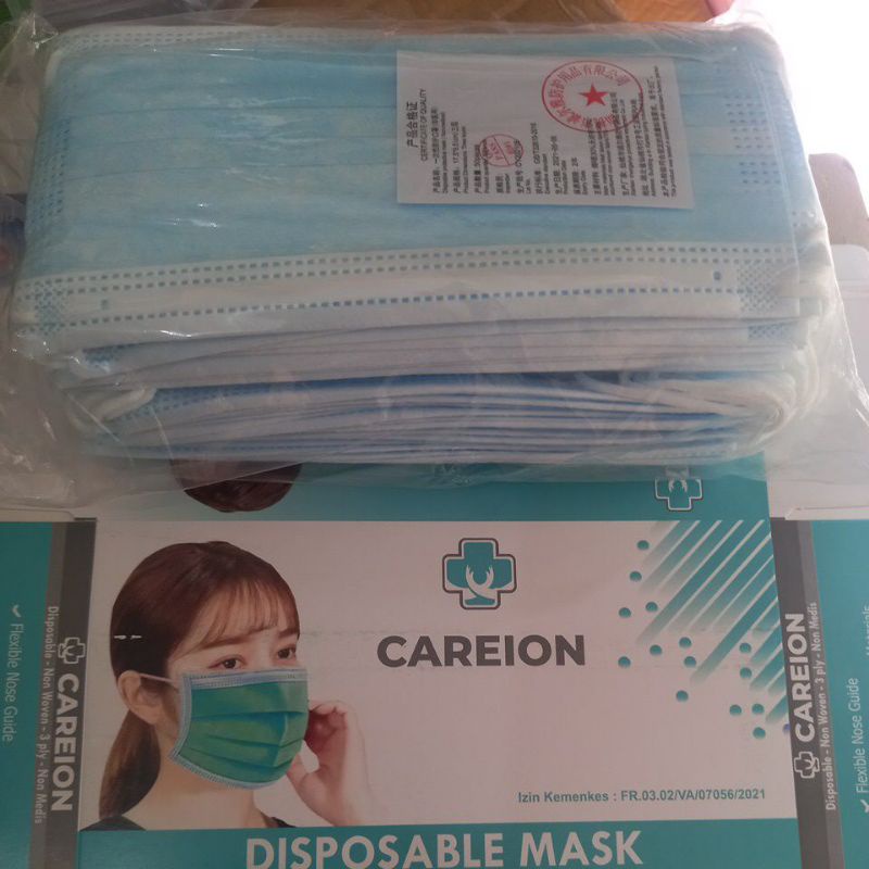 Masker 3Ply isi 50 pcs disposable Facemask mask Masker Earloop