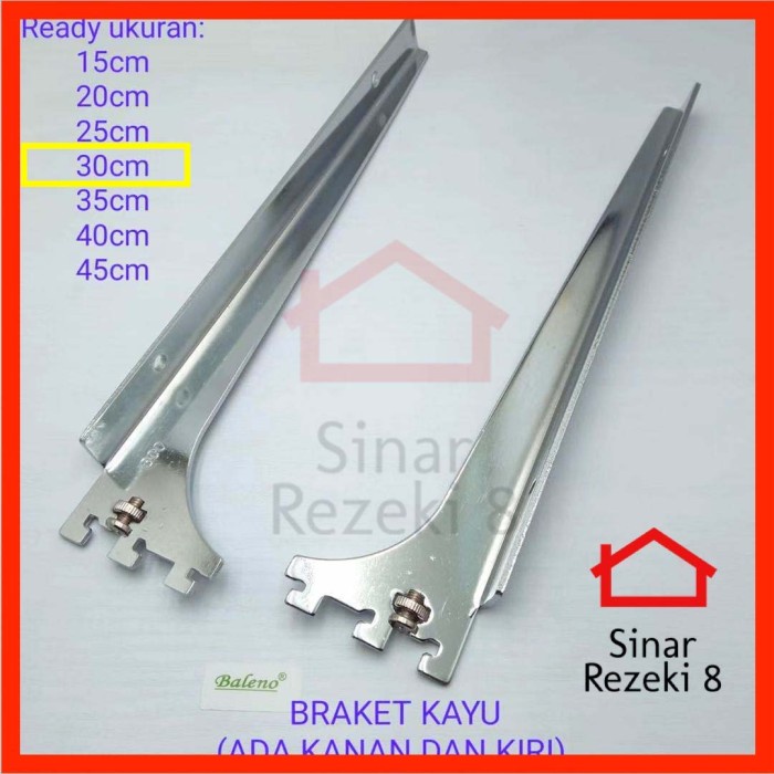 Bracket Kayu 30 cm / Triplek Daun Braket Penyangga Rak Display Tiang