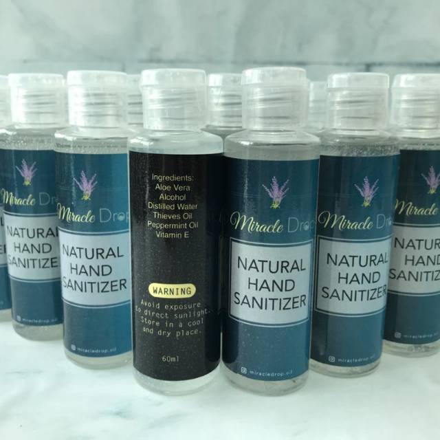 Hand sanitizer 60ml dengan essential oil thieves dan peppermint