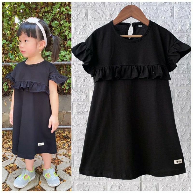 Dress Anak Ruffle Rumbay Polos Smilee Original Kaos Anak Super Premium Baju Anak Perempuan Terlaris Termurah Best Seller