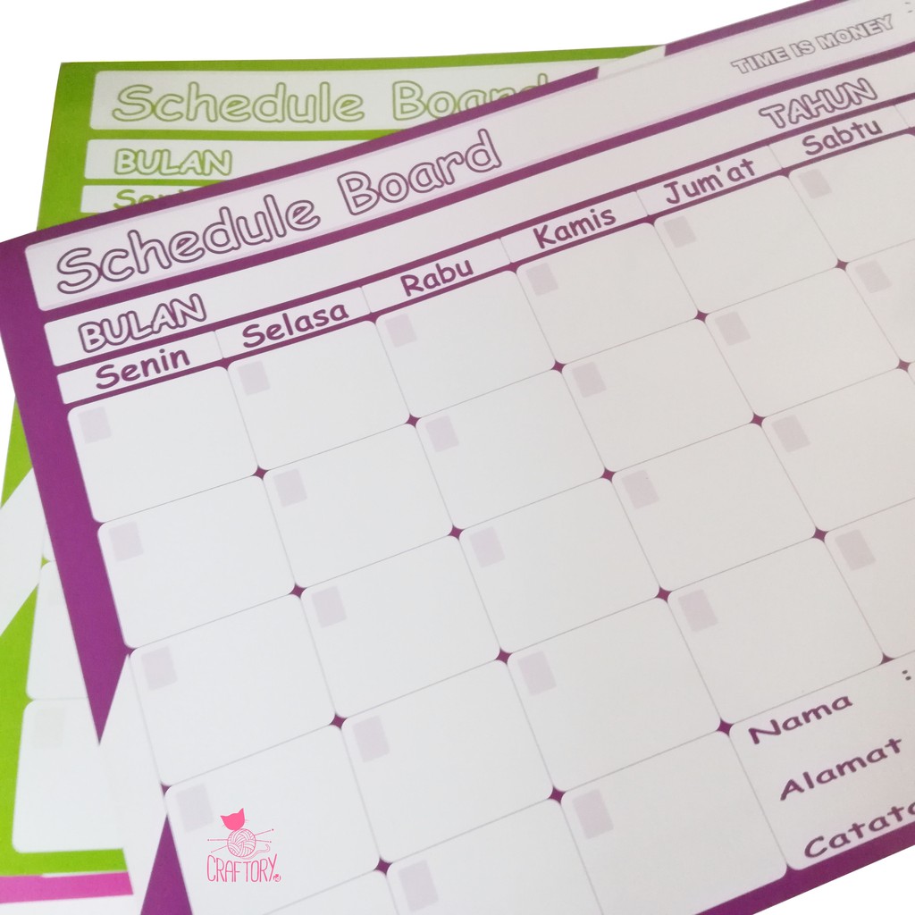 

Schedule Board Papan Jadwal White Board 2 in 1