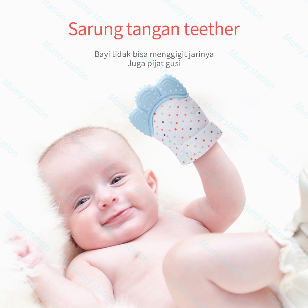 1PCS Sarung Tangan Teether Bahan Silikon BPA Free Mainan Gigitan bayi