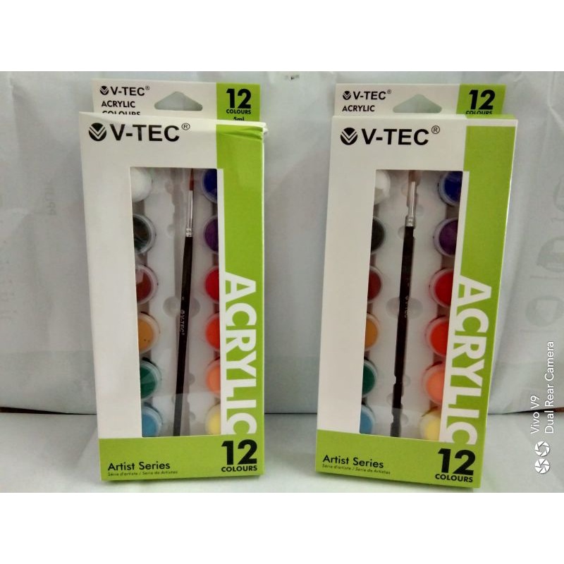 V-TEC ACRYLIC COLOURS/CAT ACRYLIC/12 warna
