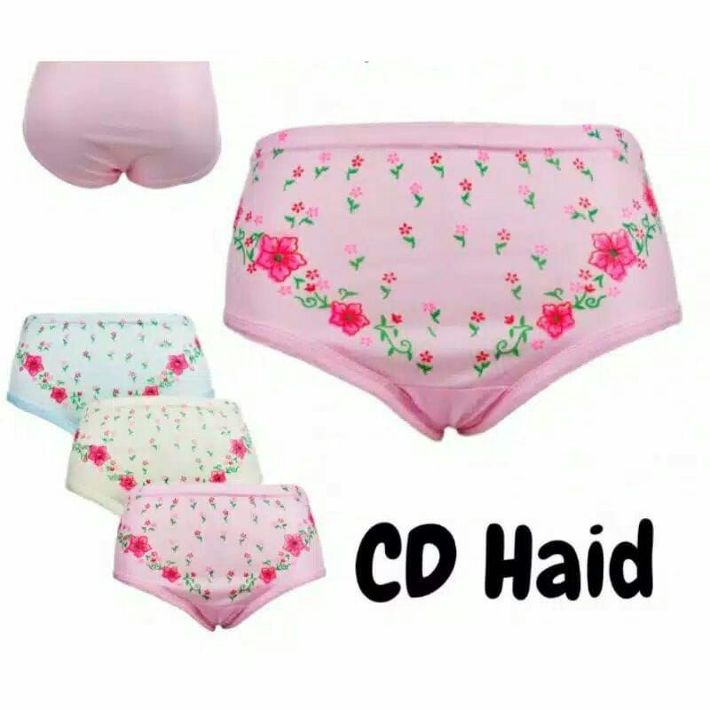 12 pcs CD wanita haid jumbo motif bunga murah | Celana dalam wanita menstruasi jumbo