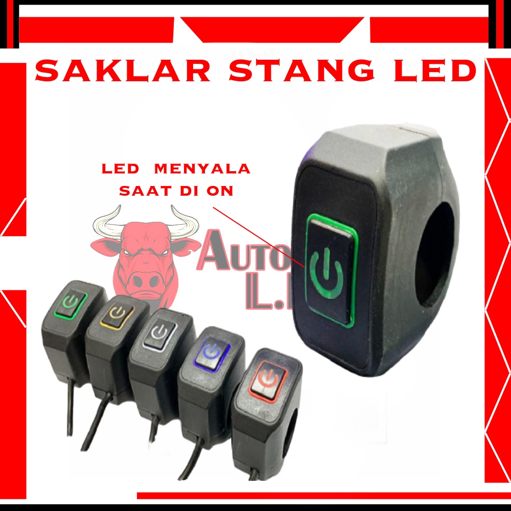 ORIGINAL SAKLAR STANG ON OFF LED |  SAKLAR LAMPU MOTOR STANG MOTOR | SAKLAR LAMPU TEMBAK | SAKLAR ON