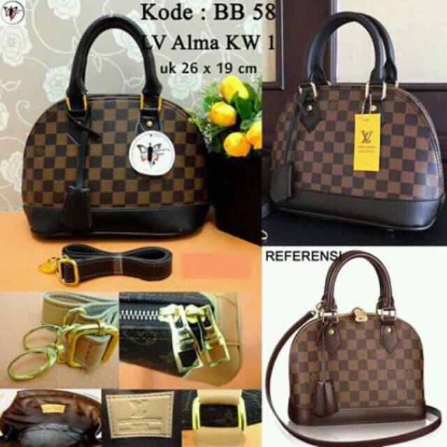 Lv alma tas kw 1 hampir menyerupai tas lv import tas import tas gendong tas simple slingbag