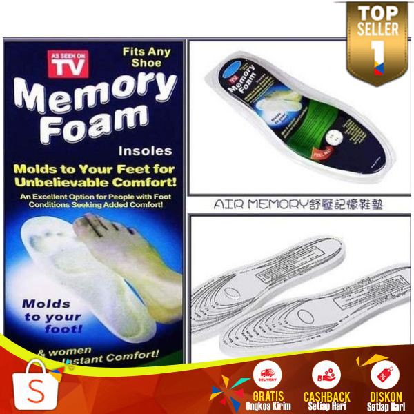 Sol Sepatu Memory Foam 1 Pasang Nyaman Digunakan Insole Alas Kaki Sepatu Olahraga Outdoor Anti Lecet