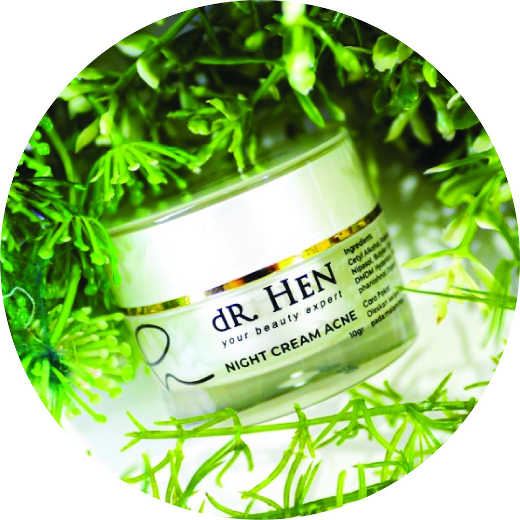 Cream Night Acne dR. Hen Skincare by dr. Richard Lee, MARS, AAAM (Skincare untuk Kulit Berjerawat)