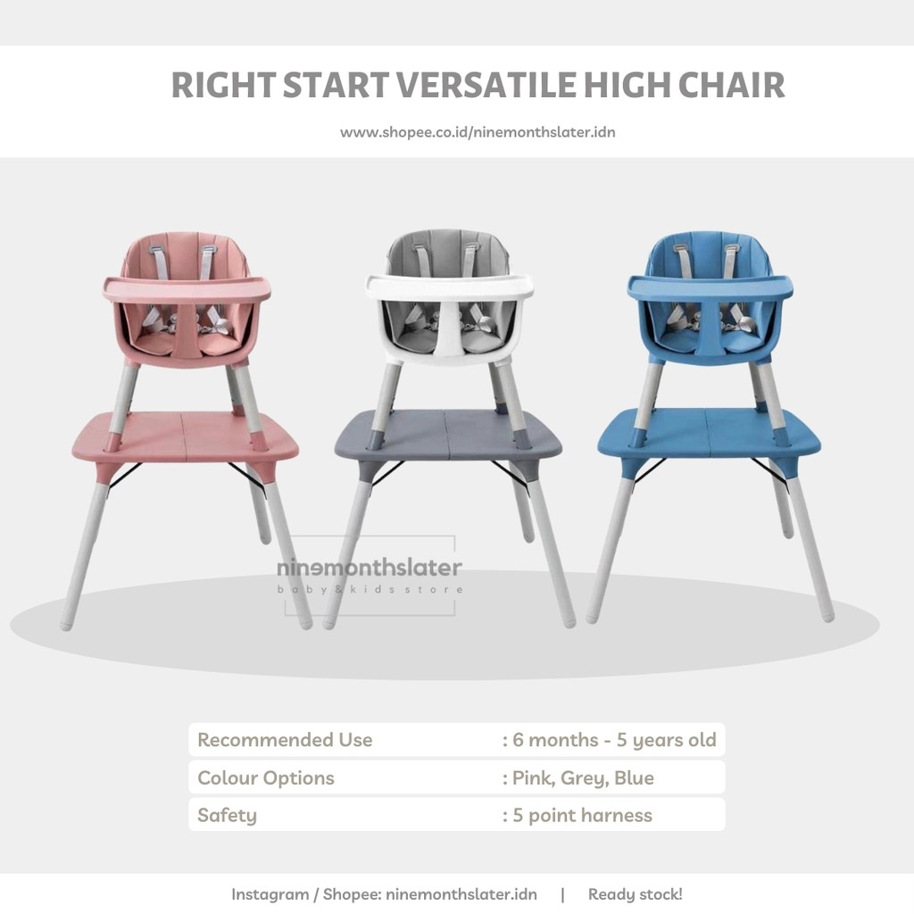 Right Start Versatile Multiswitch Highchair High Chair Multi Switch Kursi Makan Table Meja Belajar Shopee Indonesia