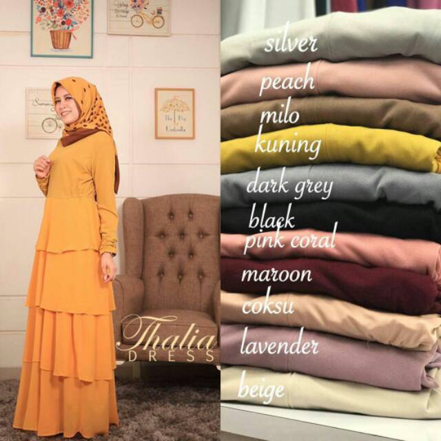 GAMIS SYARI THALIA DRESS PANJANG 145 cm LD 110 cm