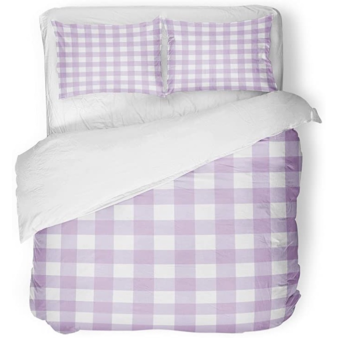 Sprei Set Korea Style Kotak BESAR  8x8cm - Kotak Ungu