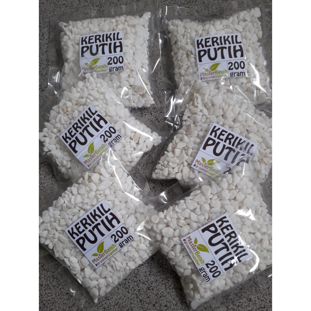Kerikil Putih/ Batu Salju/ Batu Hias 200gr / Batu aquarium