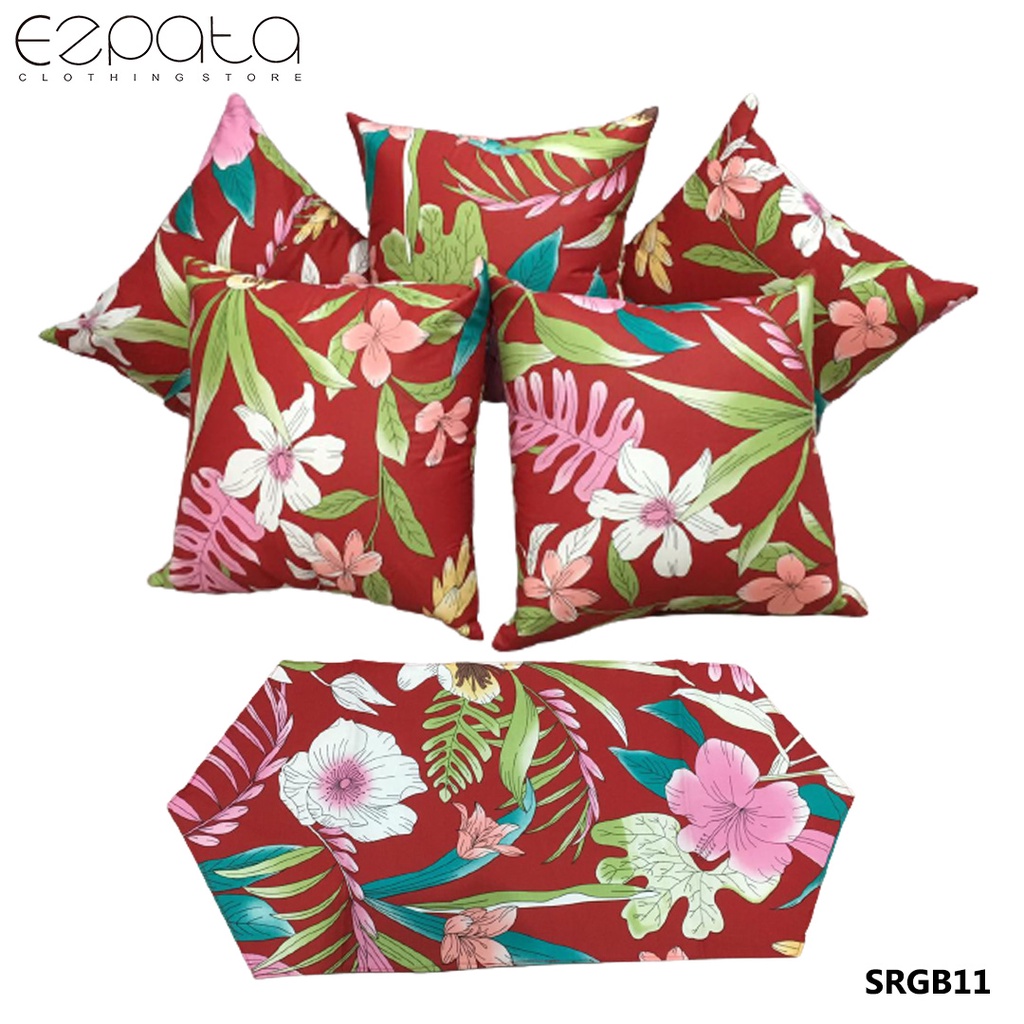 1 set ( 5 Sarung Bantal + Taplak Meja) Sarung Bantal Sofa Minimalis Aesthetic Motif Kombinasi