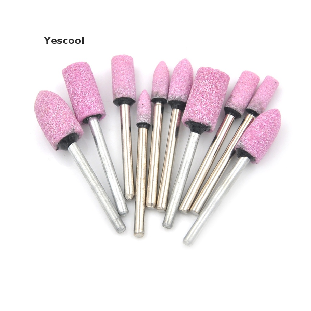 Yescool 10pcs Roda Gerinda Bahan Batu Abrasif Warna Pink