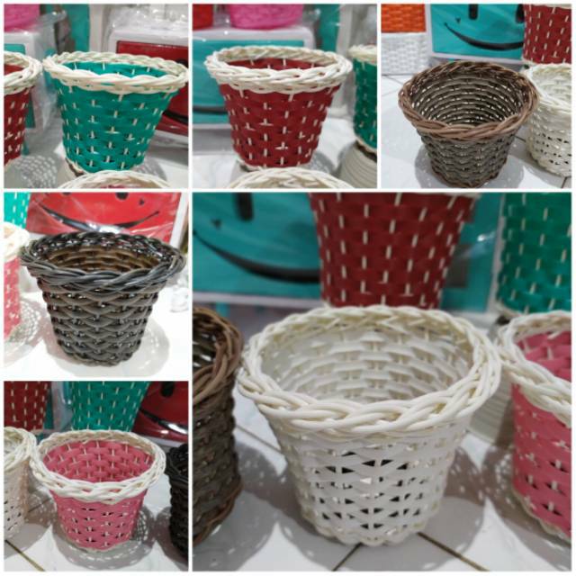 Pot rotan sintetis vas rotan sintetis diameter 10cm