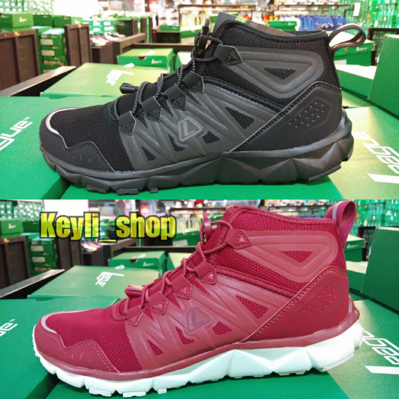 Sepatu League Kumo Mid Black Running Shoes Cowo Red Sneakers Pria Hitam Merah Original Murah Promo D