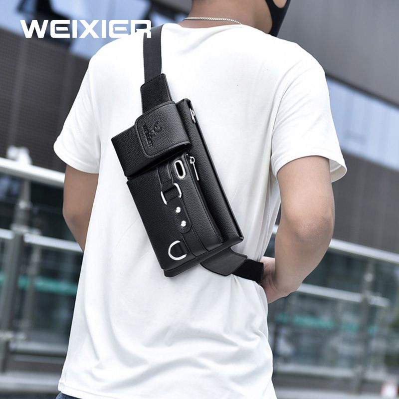 WEIXIER 8117 Tas Selempang Pria Waistbag Kulit Premium WK-SBY