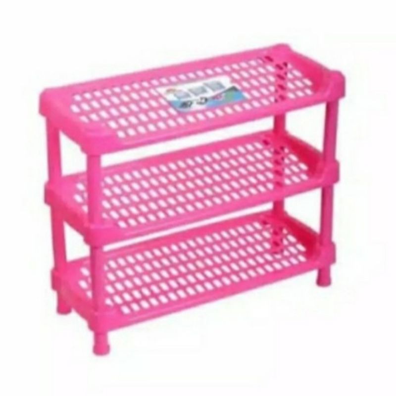 RAK SEPATU PLASTIK SUSUN 3 PLASTIK TEBAL SUNRISE