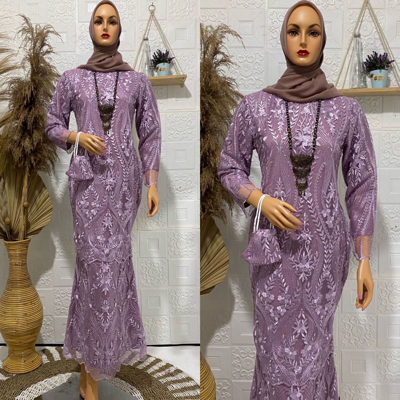 SatriaStore08 / Gamis Duyung Brokat Tulle Mewah Original / Dress Duyung Pesta / Gamis Tulle Mewah / Baju Gamis Wanita