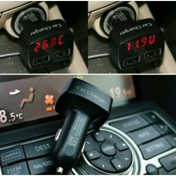 TERLARIS -   Car Charger Mobil USB,Alat Ukur Tegangan Aki,Charger Mobil,Carger Hp