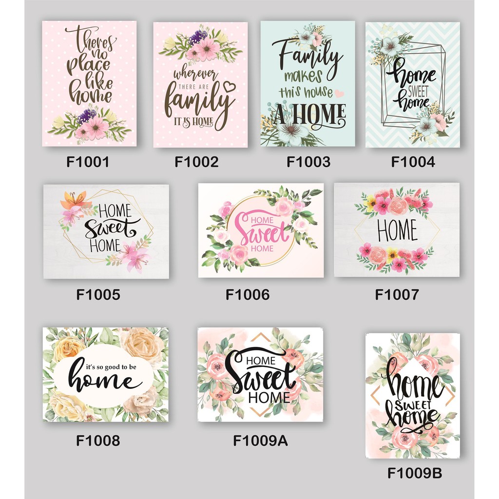 Frame Hiasan Dinding Aesthethic Wall Decor Minimalis Pajangan Rumah Dekorasi Poster Home Sweet Home Bunga Floral 3D Kayu Tebal 20 x 30 - 30 x 40