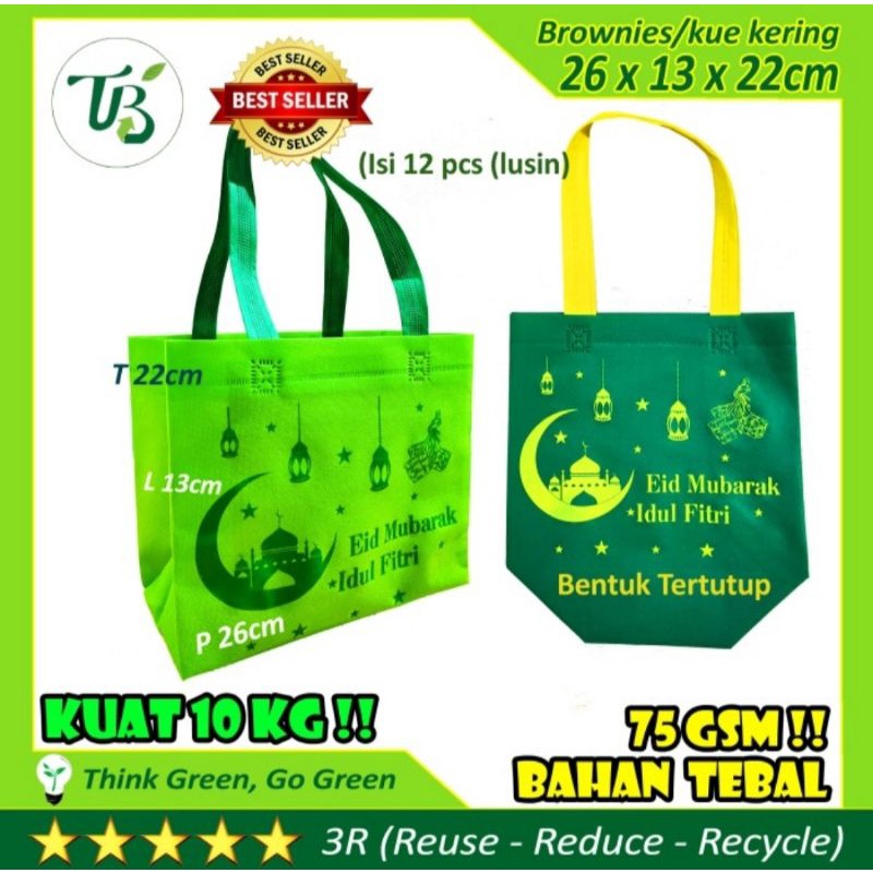 Tas Box IDUL FITRI dan IMLEK lebaran 26x13cm Kue Brownies Bolu Puding Bukan Paper Bag