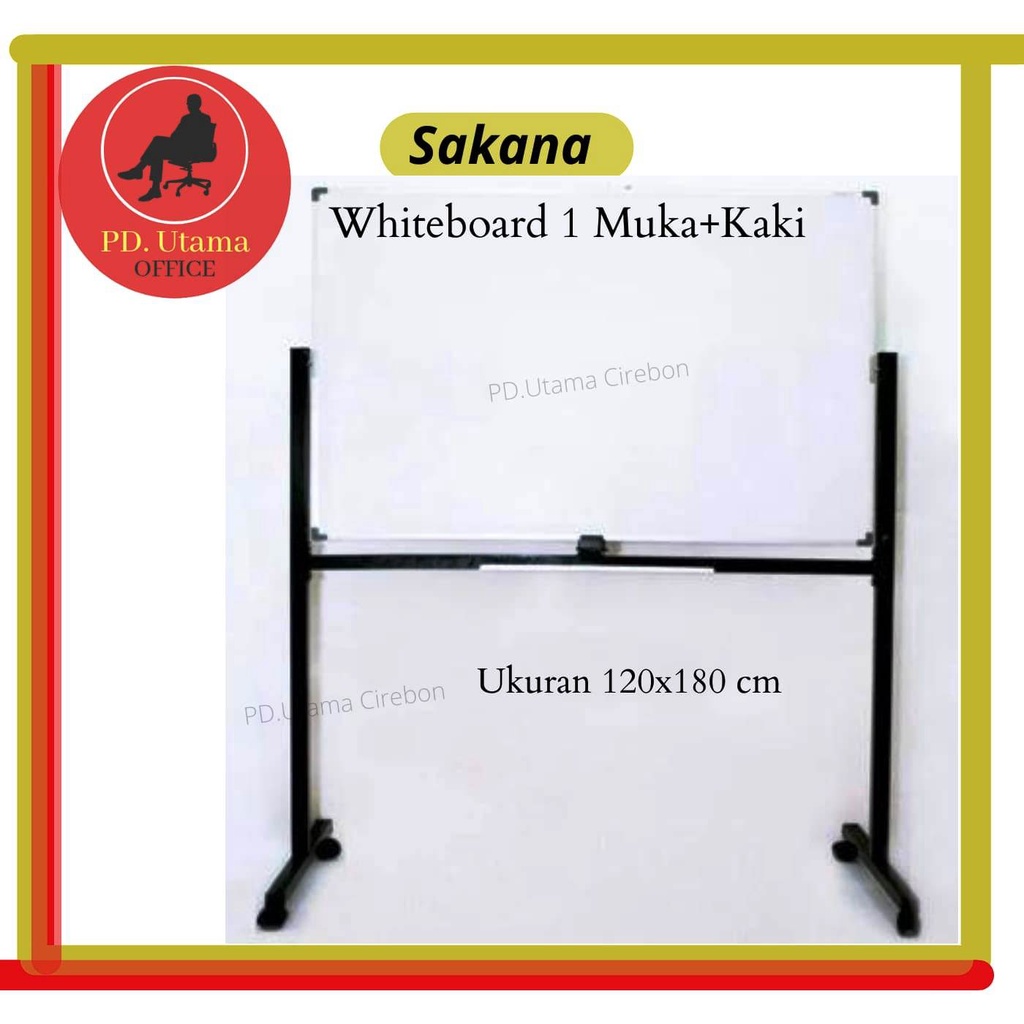 

Whiteboard Sakana 120x180 cm (1 Muka + Kaki) Papan Tulis Sekolah/Kantor