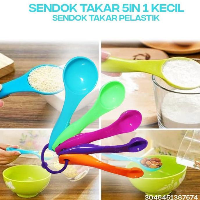 SENDOK TAKAR 5IN1 KECIL sendok plastik isi 5 pengukur bumbu