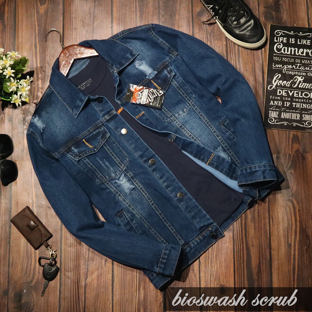 JAKET JEANS PRIA - JAKET DENIM PRIA - JAKET JEANS - JAKET PRIA - JAKET JEANS SANDWASH &amp; BISA COD