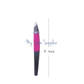 Pinset Stainless Hitam Karet Pink A0194 Alis Mata / Eyebrow Tweezers