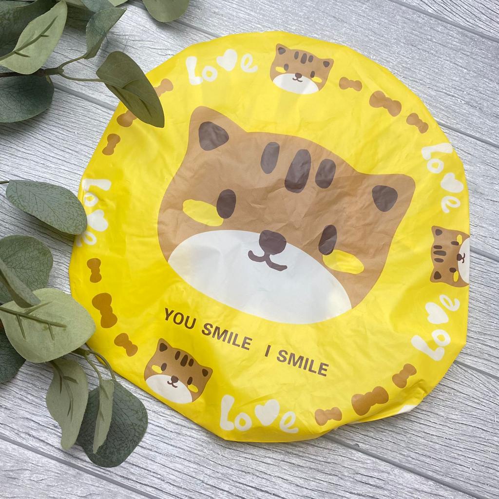 (COD) Shower Cap Karakter Topi Keramas Penutup Rambut Anak Dewasa Bahan Plastik