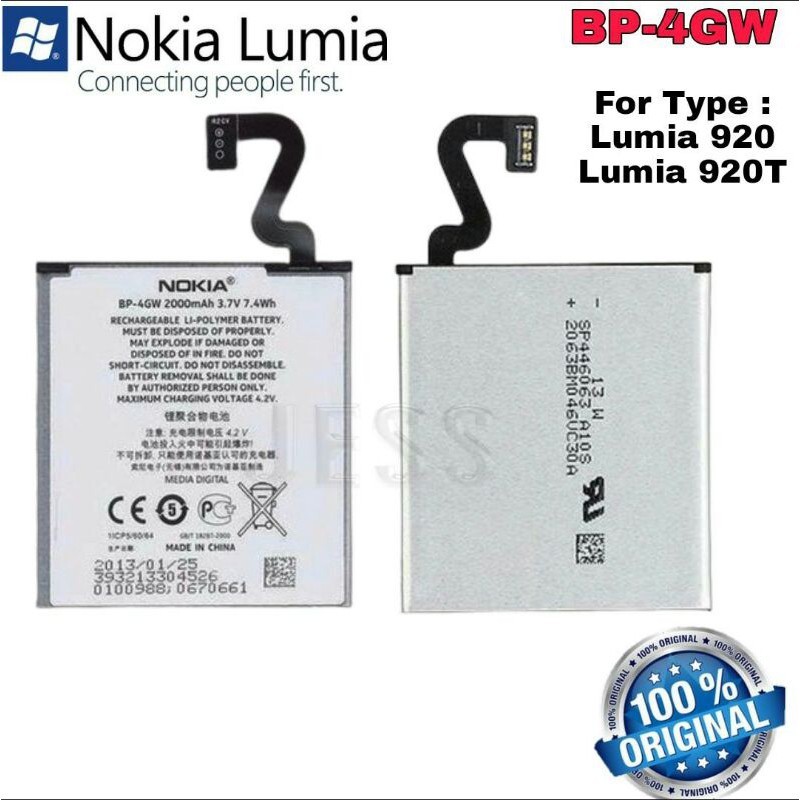 Baterai Battery Batre Original Cabutan NOKIA Lumia 920 Lumia 720 Android BP4GW , BP-4GW