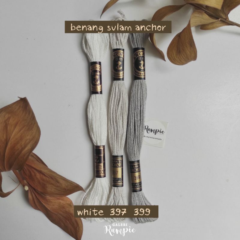 Benang Sulam Anchor - Abu, Putih