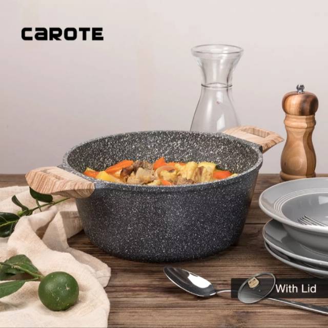 CAROTE PANCI CASSEROLE 28 CM FREE GLASS LID and Spatula