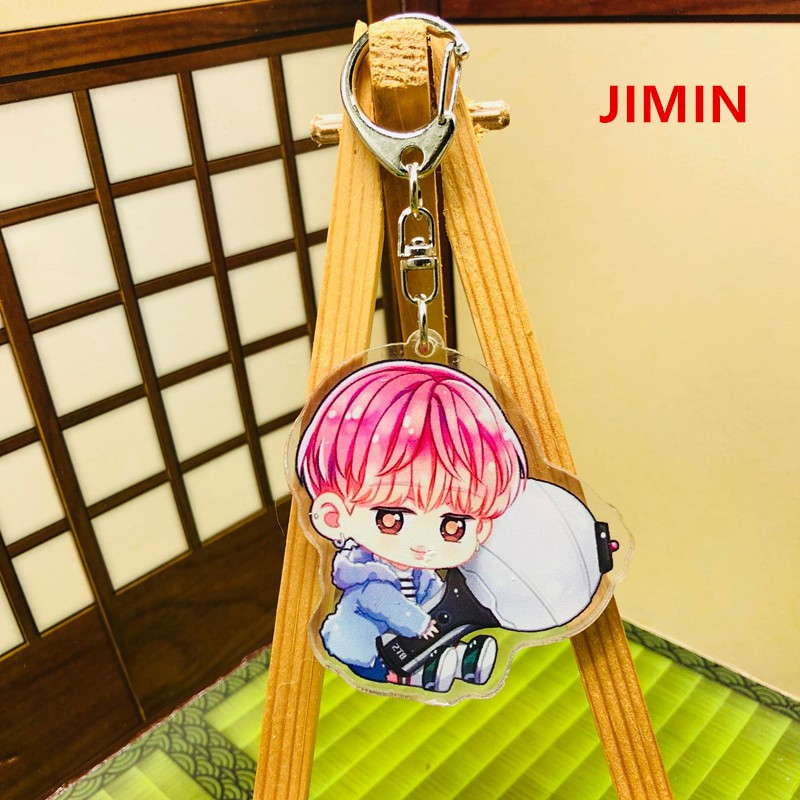 [Bayar Di Tempat]Cute Kpop BTS Bangtan Boys Acrylic Keychain Keyring gantungan kunci