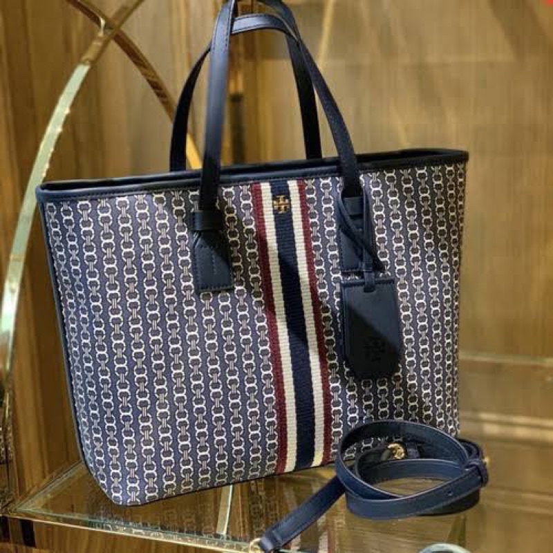PRELOVED TORY BURCH GEMINI LINK TOTE SMALL NAVY AUTHENTIC