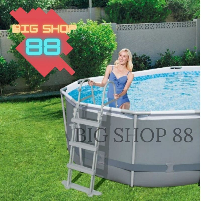 BESTWAY KOLAM RENANG PORTABLE KOLAM RENANG ANAK JUMBO PRISM FRAME OVAL POOL 4 METER