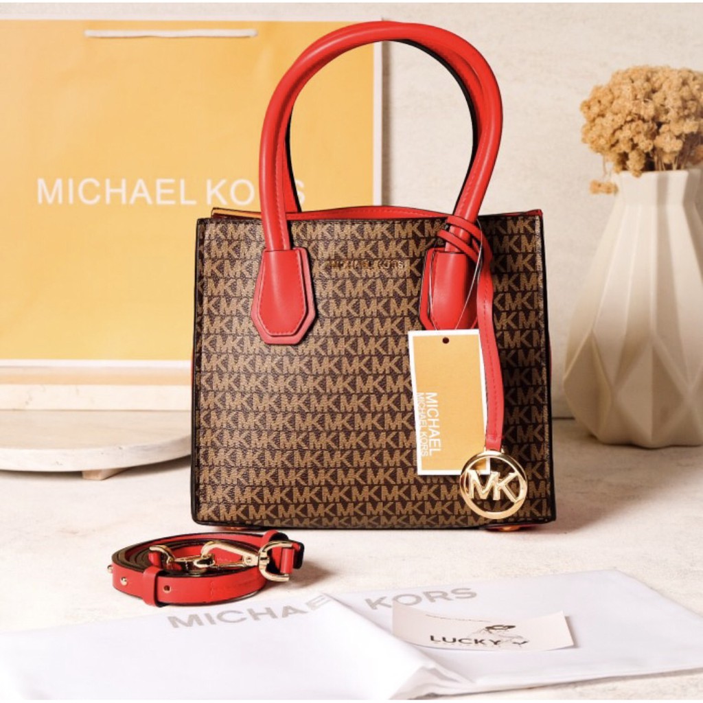 Michael Kors Mercer In Brown Red - ORIGINAL 100%