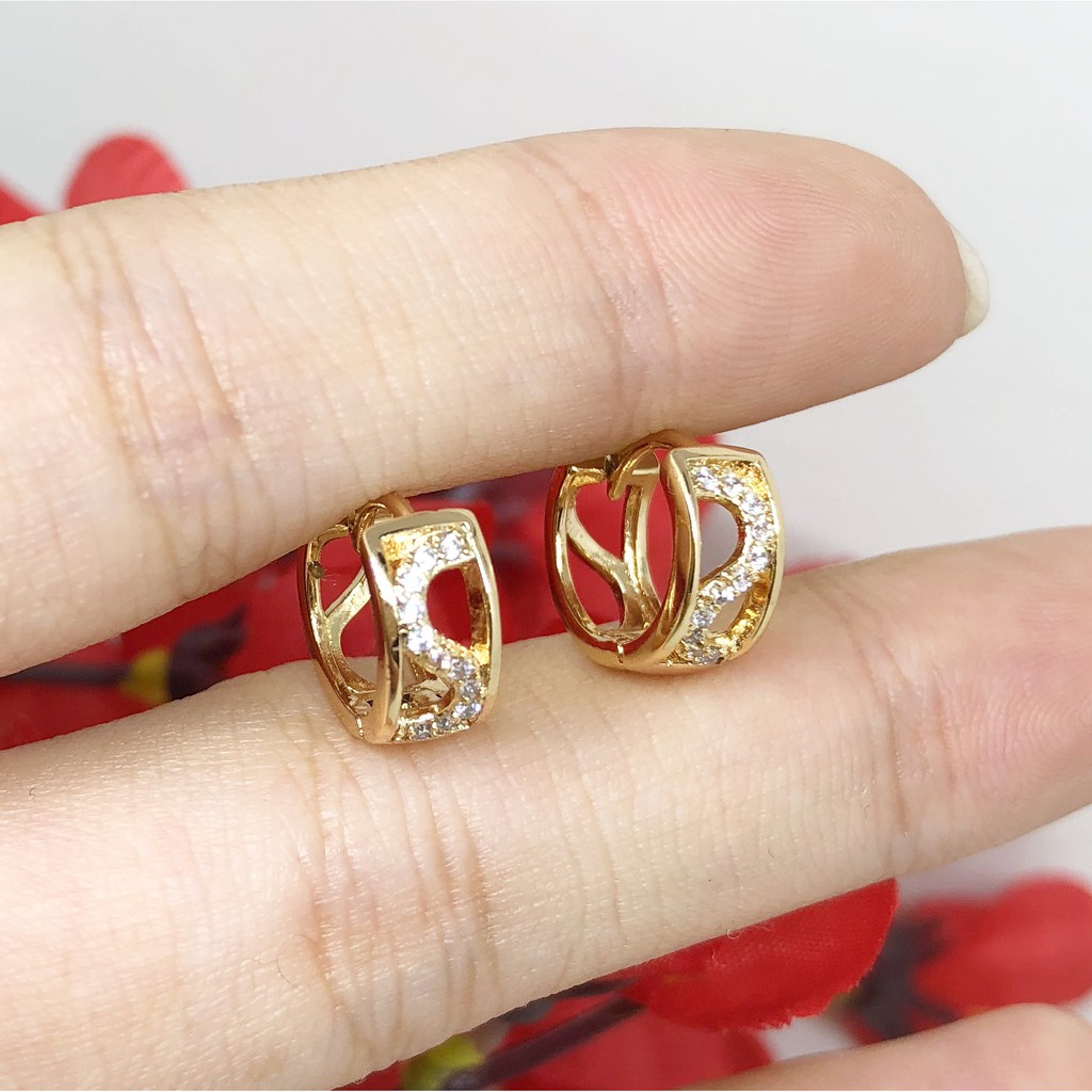 Anting Xuping Asli Model Hoop Batu Cubic Zirconia - BE200