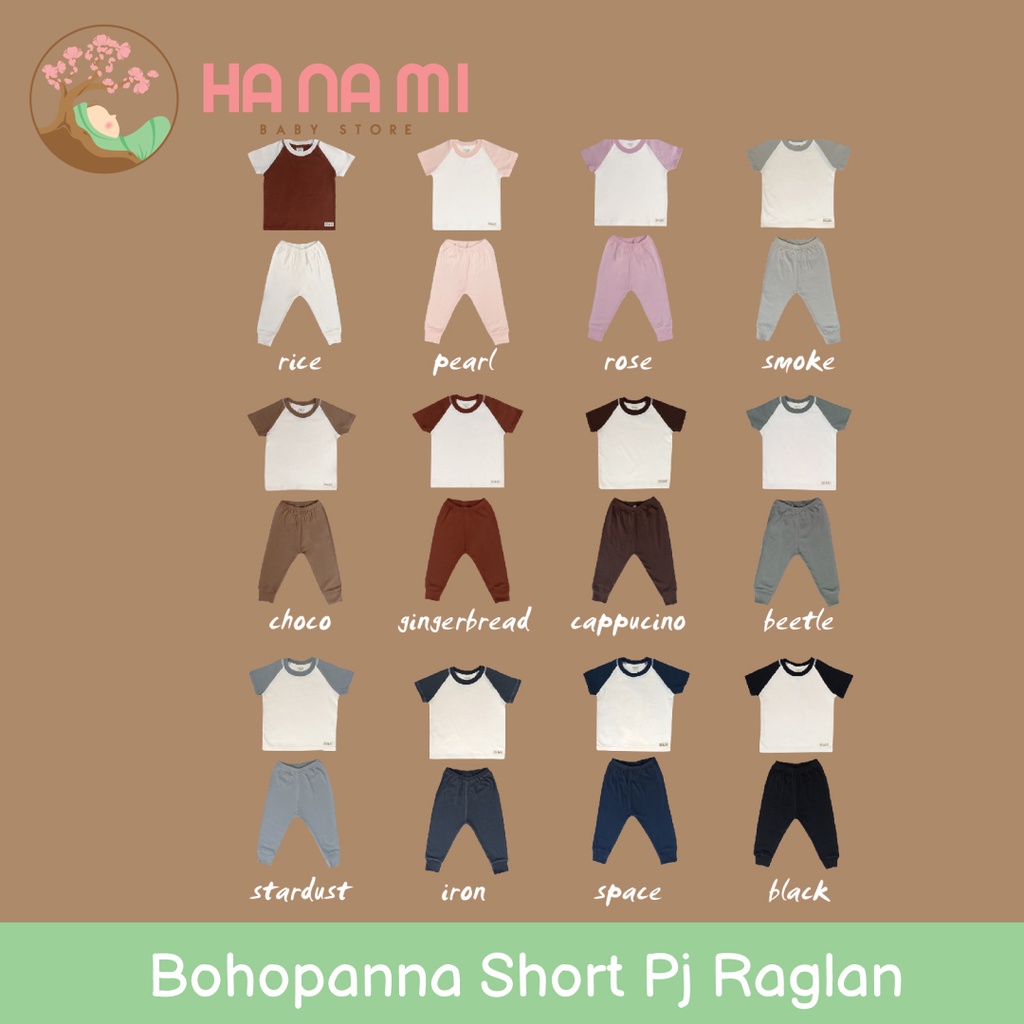 BOHOPANNA Short Unisex Pajama Raglan - Piyama Anak