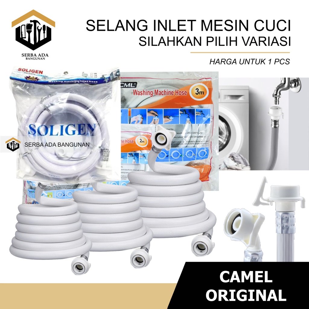 SELANG MESIN CUCI | SELANG INLET OUTLET SOLIGEN MESIN CUCI UNIVERSAL | COCOK UNTUK SEMUA MEREK MESIN CUCI 1TABUNG