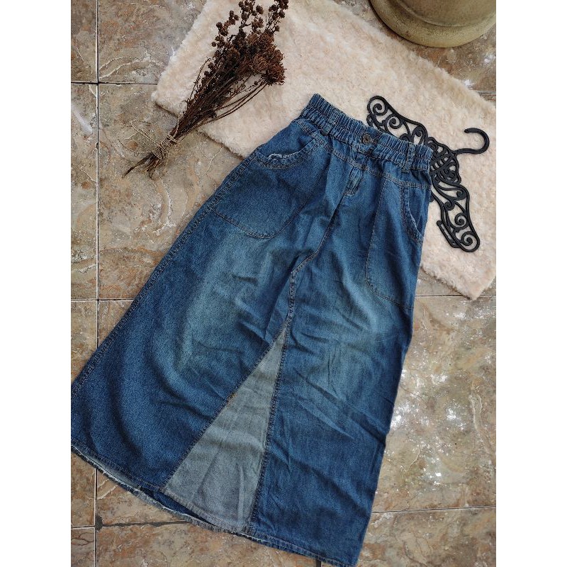 preloved rok panjang jeans wanita