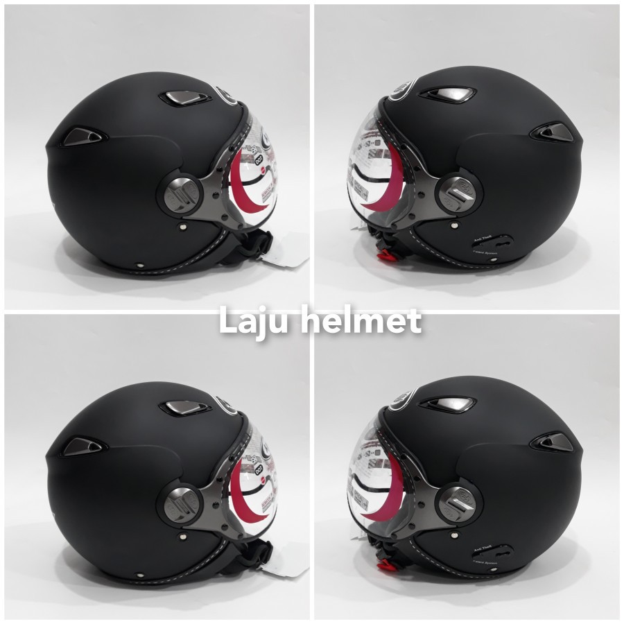 Jual helm kyt elsico visor pilot solid black doff Shopee Indonesia