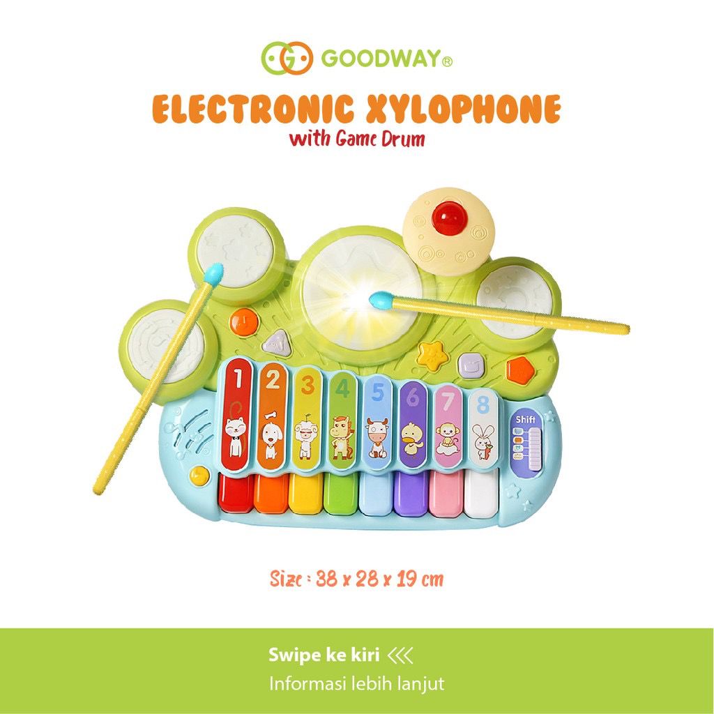 Goodway Electric Xylophone With Gamr Drum-Mainan Drum