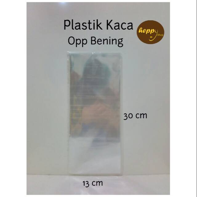 

13 cm x 30 cm (10 lembar) Plastik Kaca OPP Bening Polos