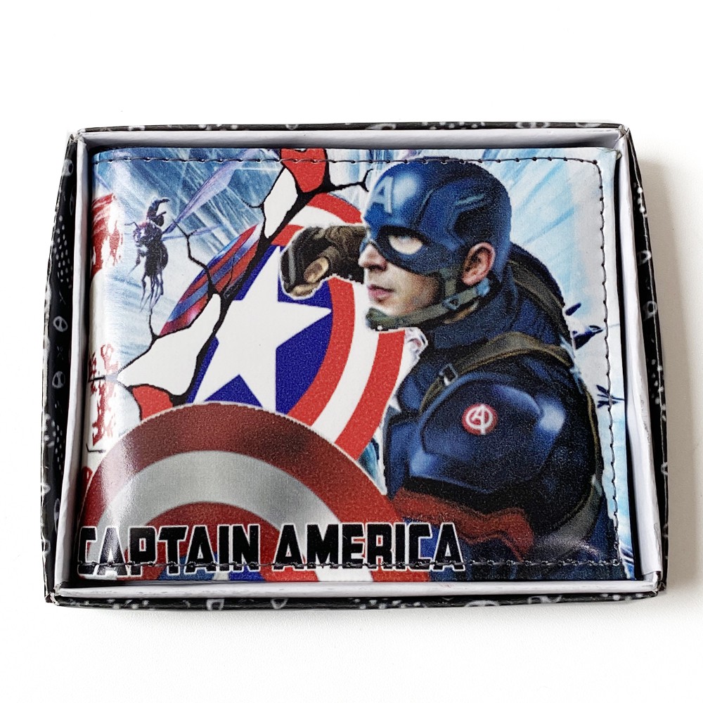 SHOPEE 6.6 SUPER SALE!! Dompet Anak Laki Laki Dompet Karakter Captain Amerika Kulit Sintetis Terbaru+BOX